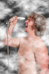 Man Singing in Shower