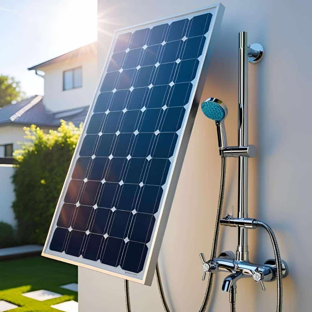 solar panel and shower Solar Panel and Shower