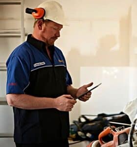 Plumber with Tablet