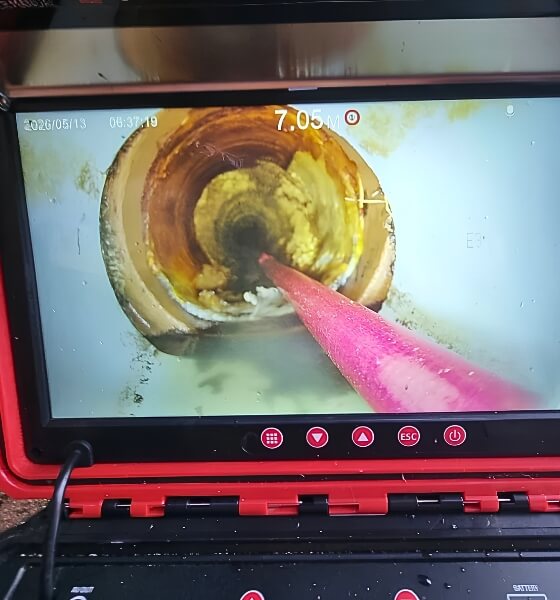 Blocked Drain Caught by Plumbers Using Drain Camera