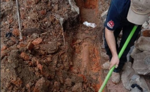 Plumbers Working on the Broken Drain
