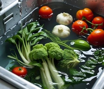 Soaking Veggies on a Water Full Sink Soaking Veggies on a Water Full Sink